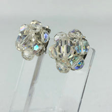 Load image into Gallery viewer, Vintage 1950s Clear Glass Clip On Earrings - Large