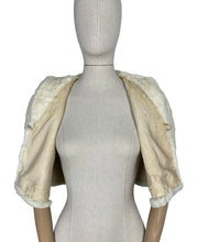 Load image into Gallery viewer, Original 1930's or 1940's Vintage White Ermine Fur Evening Cape - Beautiful Boxy Shape - Vintage Winter Wedding Cape