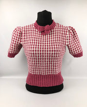 Load image into Gallery viewer, Reproduction 1940s Waffle Stripe Jumper Knitted from a Wartime Pattern - B 36 38 40