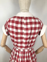 Load image into Gallery viewer, Original 1950s Bold Gingham Check Dress in Red, White and Pink - Bust 36 38 40