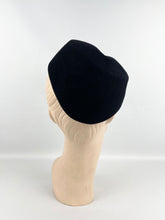 Load image into Gallery viewer, Original 1940's Black Felt Military Inspired Side Hat - Stylish Piece