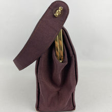 Load image into Gallery viewer, Original 1940's Fassbender Bag in Dark Burgundy Grosgrain with Gold-Tone Fixings