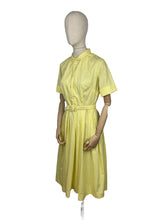Load image into Gallery viewer, Do Not Buy Original 1950's Lightweight Cotton Day Dress in Soft Yellow - Belted - Bust 36 38 *