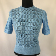 Load image into Gallery viewer, Reproduction 1940s Lace Jumper in Pale Blue - B36 38