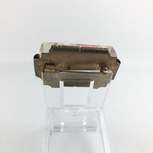 Load image into Gallery viewer, Original French 1950s Reverse Carved Lucite Brooch with Pink and White Roses in a Metal Frame