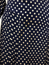 Load image into Gallery viewer, 1940s CC41 Classic Navy and White Polka Dot Dress - Bust 34" 36"