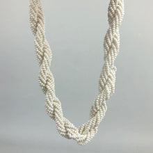Load image into Gallery viewer, 1940s 1950s White Glass Beaded Necklace with Twisted Strands