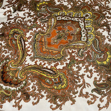 Load image into Gallery viewer, Vintage Paisley Print Scart In Autumnal Shades of Chestnut, Brown, Green and Yellow - Makes a Great Headscarf