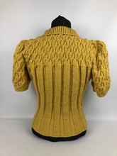 Load image into Gallery viewer, Reproduction 1940s Rib and Cable Knit Jumper - B36 40