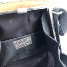 Load image into Gallery viewer, 1940s "Golden Age" Black Fabric Covered Box Bag with Paste Trim