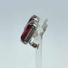 Load image into Gallery viewer, Vintage Cherry Red Glass Silver-tone Clip-On Earrings