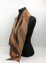 Load image into Gallery viewer, 1930s 1940s Plaid Wool Pointed Cravat - Vintage Scarf