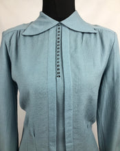 Load image into Gallery viewer, Original 1940s CC41 Blue Wool Blouse by Etam- B36 38