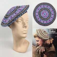 Load image into Gallery viewer, Reproduction 1940s Pure Wool Fair Isle Beret - Wonderful Design Featuring Eight Different Colours