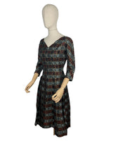 Load image into Gallery viewer, Original 1950's 1960's Bronze, Silver and Gold Cocktail Dress by A Lincoln Model - Bust 38"