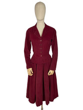 Load image into Gallery viewer, Original 1950's Horrockses Wine Coloured Needle Cord Suit - Bust 36 38