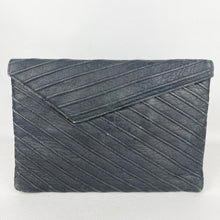 Load image into Gallery viewer, Original 1930's Midnight Blue Seamed Leather Clutch Bag with Handle  *