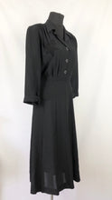 Load image into Gallery viewer, 1940s Black Dress with Applique Detail - Bust 40 42