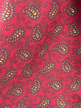 Load image into Gallery viewer, Vintage Red Artificial Silk Scarf with Grey and Yellow Paisley Print by Tootal