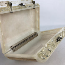 Load image into Gallery viewer, 1950s Cream and Gold Star Confetti Lucite Bag with Twisted Lucite Handle
