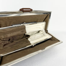 Load image into Gallery viewer, Original 1930s Chocolate Brown Leather Clutch Bag - Art Deco Design