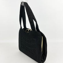 Load image into Gallery viewer, Original 1940's Black Fabric Corde Style Bag - Neat Little Bag