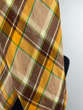 Load image into Gallery viewer, 1930s Autumnal Plaid Lightweight Wool Pointed Cravat - Vintage Scarf