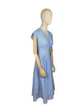Load image into Gallery viewer, Original 1950's Blue and White Stripe Sundress with Bow Detail - Bust 34 35