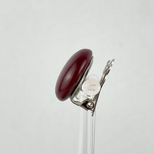 Load image into Gallery viewer, Vintage Smooth Burgundy Brown Glass Clip-on Earrings