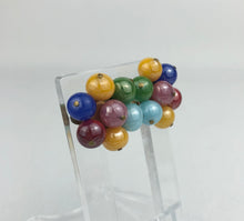 Load image into Gallery viewer, Vintage 1950s Harlequin Glass Clip on Earrings