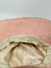 Load image into Gallery viewer, Original 1930s Pink Fabric Sun Hat with Seamed Brim - AS IS