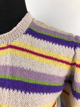 Load image into Gallery viewer, 1940s Reproduction Jumper In Colour Stripes - Bust 40 42 - Volup Knitwear