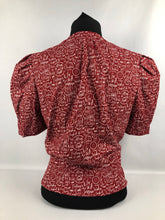 Load image into Gallery viewer, 1940s Reproduction Christmas Blouse in Riley Blake Cotton - Bust 34" 36"