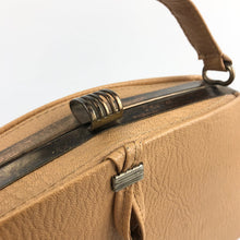 Load image into Gallery viewer, Original 1940s 1950s Tan Faux Leather Box Bag and Matching Coin Purse