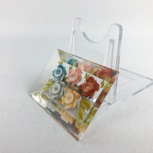 Load image into Gallery viewer, Large Original 1940's Reverse Carved Lucite Brooch with Flowers *