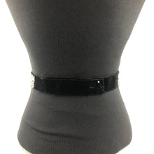 Load image into Gallery viewer, Original Vintage Black Velvet Belt with Metallic Silver Embroidery - Waist 29"