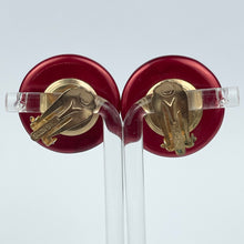 Load image into Gallery viewer, Vintage Metallic Red Hong Kong Made Clip-on Earrings