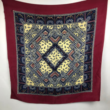 Load image into Gallery viewer, 1940s Gaywear Burgundy Crepe Scarf with Paisley Design