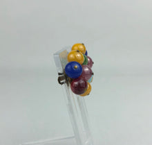 Load image into Gallery viewer, Vintage 1950s Harlequin Glass Clip on Earrings