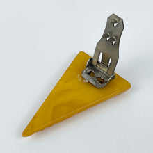 Load image into Gallery viewer, Fabulous Triangle Shaped Bakelite Dress Clip In Mustard