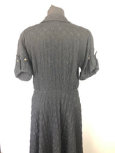 Load image into Gallery viewer, 1950s Black Cocktail Dress with Gold Buttons - B38
