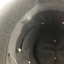 Load image into Gallery viewer, 1940s Black Felt Fedora Hat