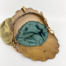 Load image into Gallery viewer, Original 1920s Painted Celluloid Frame Gold Fabric Evening Bag