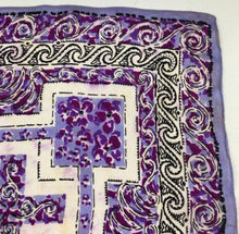 Load image into Gallery viewer, Original1940's Purple, Pink and Black Silk Crepe Hanky - FREE UK P&P