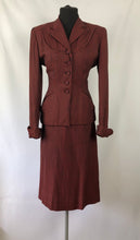 Load image into Gallery viewer, 1940s Black and Red Check Suit in Fine Wool - 36 38