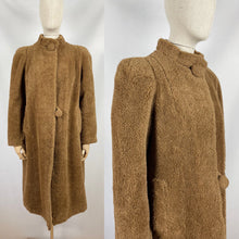 Load image into Gallery viewer, Original 1940s Faux Fur Teddy Bear Coat - Bust 36 37 38
