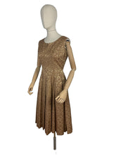 Load image into Gallery viewer, Original 1950's Gold Dress and Jacket Set with Silk Embroidery - Bust 38"