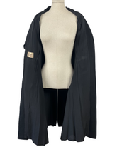 Load image into Gallery viewer, RESERVED FOR SAM Incredible Original 1930s Black Belted Wool Coat with Faux Fur Sleeves - Bust 34 35 36