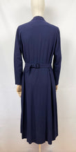 Load image into Gallery viewer, Original 1930s Belted Navy Wool Day Dress with Long Sleeves - Bust 40 41 42