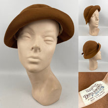 Load image into Gallery viewer, Original 1930’s Chestnut Felt Hat by Doveswing Webflex